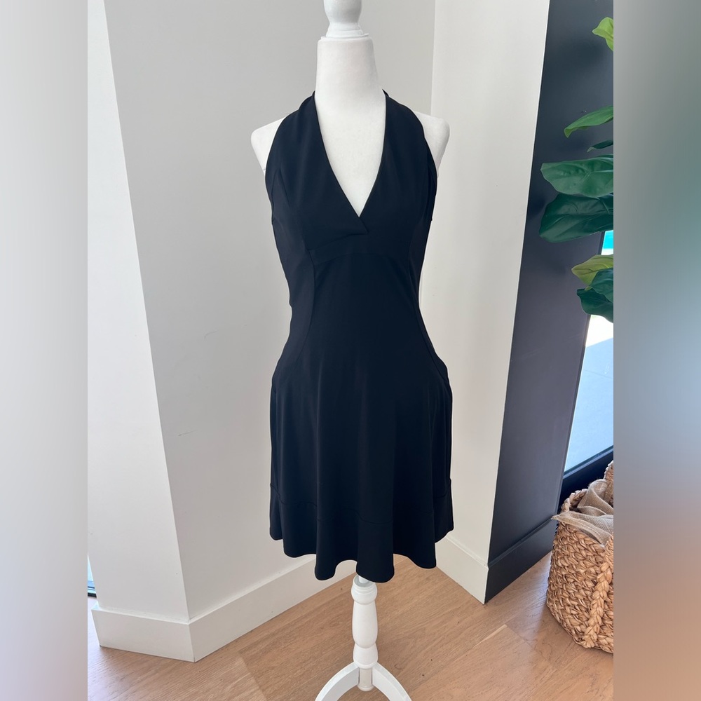 Black halter top dress